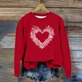 thumbnail image 4 of Sudadera sin capucha para niñas, cuello redondo, sudadera extragrande, estampado de San Valentín, manga larga, para niñas de 1 a 15 años, 4 of 8