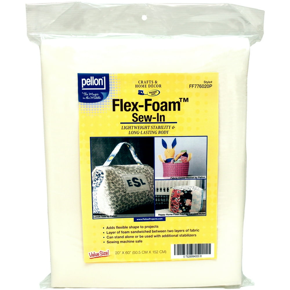 Pellon Flex Foam 20" x 60" SewIn Fusible Stabilizer, 1 Each Walmart