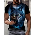 thumbnail image 4 of T-Shirt Graphique 3D Loup de Feu Surdimensionné Manches Courtes Polyester Décontracté Y2K Mode Urbaine Été, 4 of 9