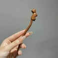 thumbnail image 5 of Handmade Wooden Hair Chignon Pin with Cute Cat Design - French Retro Hair Chopsticks for Women 2P, 5 of 8