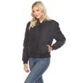 thumbnail image 2 of White Mark Women's Quilted Puffer Bomber Jacket, 2 of 7