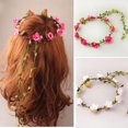 thumbnail image 2 of KUIZAP Green Leaf Small Cherry Flower Round Hair Hoop(Yellow), 2 of 7