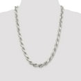 thumbnail image 2 of Auriga 925 Sterling Silver 9.5 mm Diamond-cut Rope Chain Necklace for Mens 22", 2 of 7