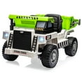 thumbnail image 1 of 12V 4WD Kids Ride-On Dump Truck - Battery Powered Construction Vehicle - Electric Dump Bed & Remote Control - Shovel & Music Player - Interactive Features, 1 of 8