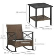 thumbnail image 3 of Outsunny 3 Pieces Patio Set w/ Two-tier Table, Wicker Bistro Set, Dark Blue, 3 of 10