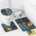 thumbnail image 4 of Vintage Nautical Full Moon Shower Curtain Set Bathroom Set Decorative Vintage Mid Century Ocean Theme Full Moon Pirate Ship 4 Piece Shower Curtain, Toilet Cover, U-Mat, Floor Mat, 4 of 8