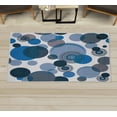 thumbnail image 1 of Earth Tones Decorative Rug, Abstract Pastel Pattern with Overlapping Chaotic Spots and Ring Shapes, Quality Carpet for Bedroom Dorm and Living Room, 6 Sizes, Azure Blue, by Ambesonne, 1 of 1