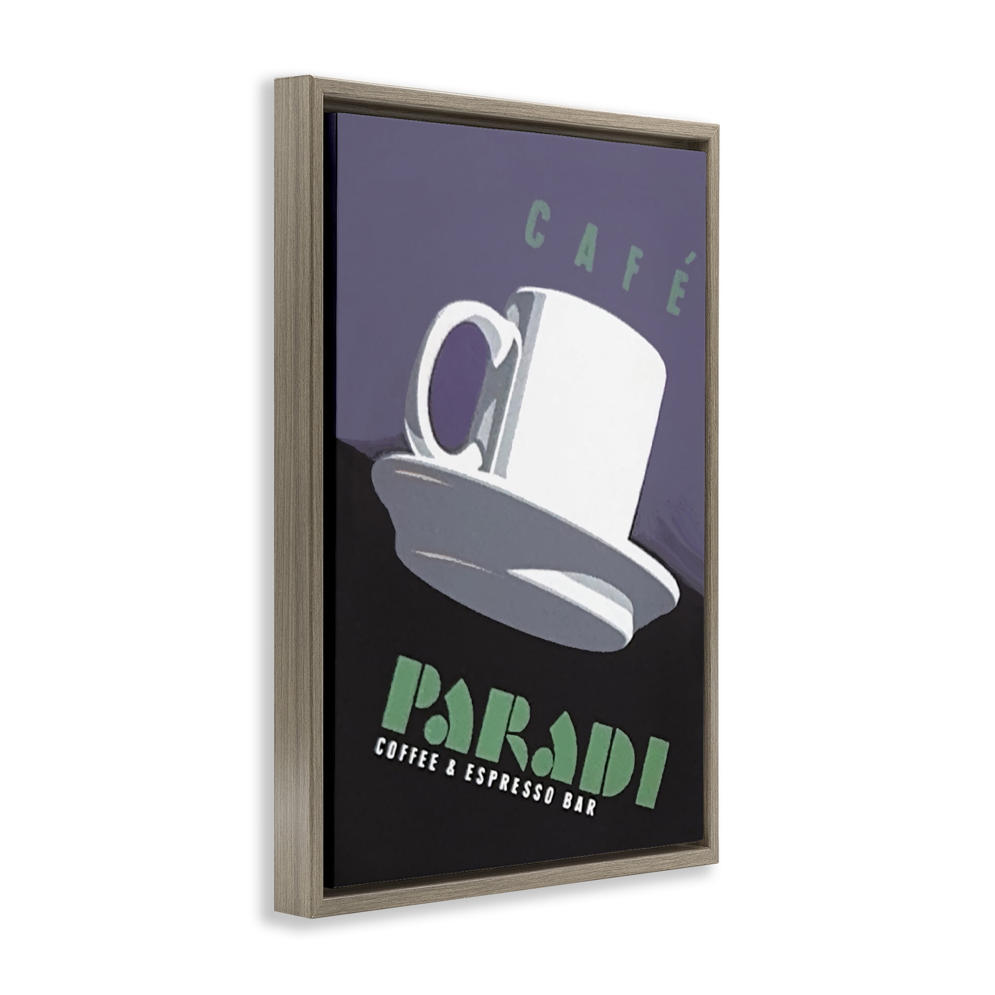 Stupell Industries Paradi Coffee & Espresso Brown Framed Floater Canvas Wall Art, design by Jadei Graphics