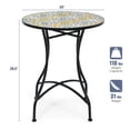 thumbnail image 3 of Costway 28.5" Patio Round Mosaic Bistro Table Plant Stand Flower Pattern Garden, 3 of 6