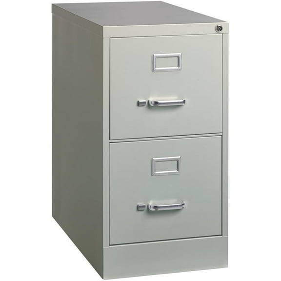 Scranton & Co 25" 2-Drawer Metal Letter Width Vertical Filing Cabinet in Gray