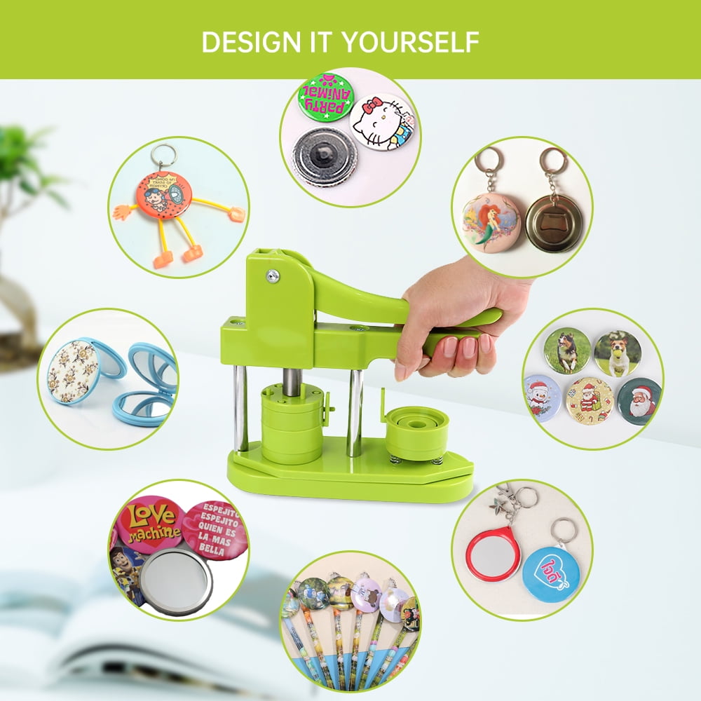 FASTTOBUY Button Maker Machine,1.5 Inch Badge Maker 37mm Pins Punch Press Machine with 405pcs Button Parts & Circle Cutter