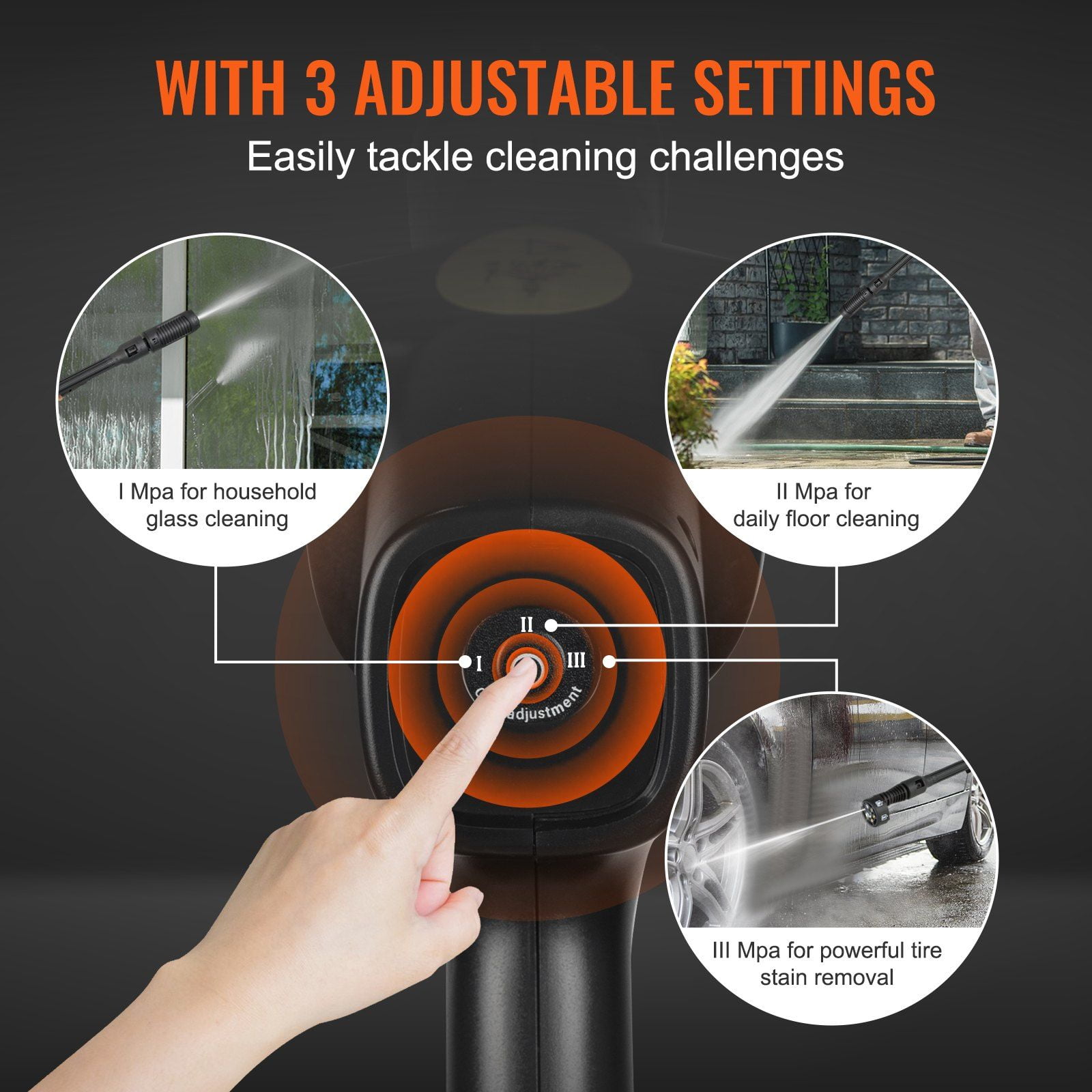 Cordless Pressure Washer 652 PSI 1.0 GPM Portable Power Cleaner with 4.0Ah Battery Charger 6 in 1 Nozzle for Car Home Floor Cleaning Watering