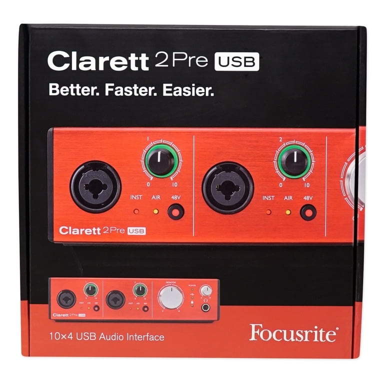 Focusrite Clarett 2Pre USB Audio Recording Interface+Samson