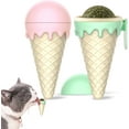 thumbnail image 1 of Bola de hierba gatera, juguetes de hierba gatera giratoria de 360°, bola natural limpia los dientes y atrae a los gatos, helado (2 piezas) JM, 1 of 5