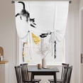 thumbnail image 3 of Black White Cat Tie Up Curtains 45 Inches Long, Kitchen Window Curtains Over Sink, Retro Art Animals Small Window Curtains Shade Balloon Curtains Valances for Bedroom/Cafe 34"x45", 3 of 8