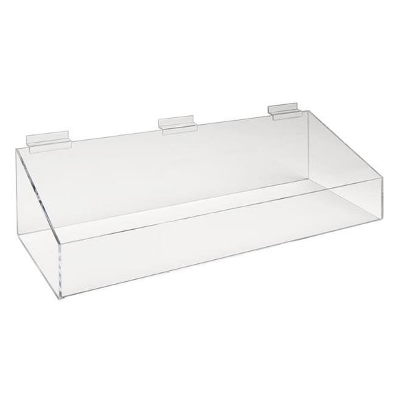 Clear Acrylic 24 in. L x 8 in. D Extra Support Tray for Slatwall (Pack of 2)