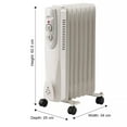 thumbnail image 5 of Portable Oil Filled Radiator Space Heater, 1500W, 7-Fin, 3 Heat Settings, White, 5 of 8