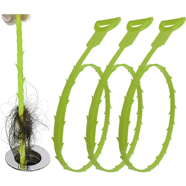 3 Pack 20 Inch Hair Drain Clog Remover Tool, Sink Snake, Drain Auger