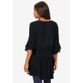 thumbnail image 2 of Roaman's Women's Plus Size Hand Crinkled Flutter Sleeve Tunic, 2 of 5