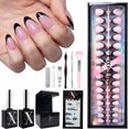 thumbnail image 1 of Press On Nails de la serie French Tip Black de SXC Cosmetics, 1 of 8