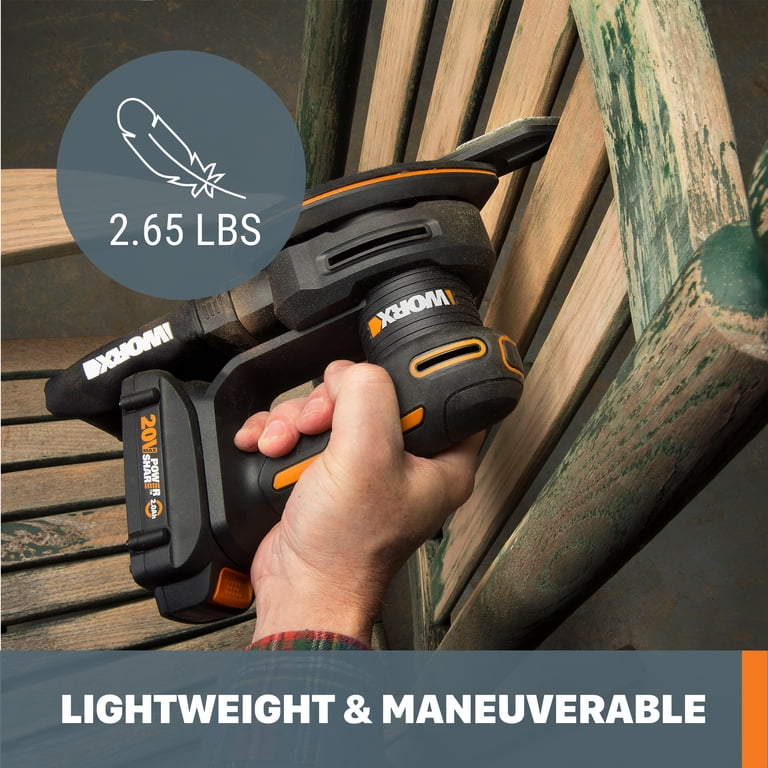 Ponceuse Détail Sans Fil WORX WX822.9 - 20V Max, Compacte Pour Coins Et Finitions