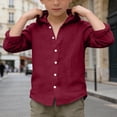 thumbnail image 4 of PRfgtbd Boys Shirts Kids Summer Hooded Shirt Long Sleeve Button Down Shirts Beach Tops Soft Breathable Solid Color Casual Wear Fashion Top Basic Tees, 4 of 5