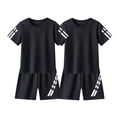 thumbnail image 3 of OVAFBAU Boys Summer Clothing Sets 2PC Boys Crewneck Short Sleeve Quickly Dry Athletic Top Pants Versatile Set, 3 of 5