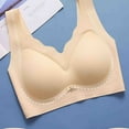 thumbnail image 4 of SMihono Womens Pullover Bras No Underwire Seamless Summer Brassieres Scalloped Everyday Bra Comforta Full Coverage T Shirt Bra Beige M, 4 of 9