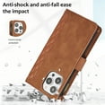 thumbnail image 3 of Dteck for iPhone 14 Pro Max Case, iPhone 14 Pro Max Wallet Case with 9 Card Slots, PU Leather Magnetic Flip Zipper Purse Wristlet Strap Crossbody Lanyard Kickstand Phone Case 6.7 Inch,Brown, 3 of 9