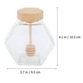 thumbnail image 3 of CHUANK Pot à Miel Hexagonal 220 ml avec Couvercles en Forme de Trempette Pot Transparent pour Cuisine, 3 of 6