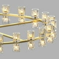 thumbnail image 3 of Modern Gold Crystal Chandelier,48" K9 Crystal Chandeliers for Dining Room Over Table,Wagon Wheel Chandeliers for Dining Room,Living Room,Foyer,Includes 48XG4 Bulbs with LED, 3 of 8
