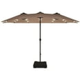 thumbnail image 1 of Patiojoy 15' Outdoor LED Patio Double-Sided Umbrella w/Base Tan, 1 of 5
