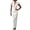 White, variant on TEAJOPSUU Women's Dresses Slim Fitted V Neck Cap Sleeve Dresses Formal Business Wedding Guest Party Maxi Dress Blue