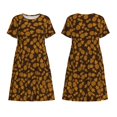 thumbnail image 3 of Bixox Women's Short Sleeve Summer Dress Loose Swing Knee Length Dresses with Pockets-Colorful Pineapple, 3 of 7