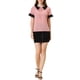 thumbnail image 2 of INSPIRAR CHIC Blusas de manga corta con cuello de muñeca en contraste de lunares S Rosa Negro, 2 of 5