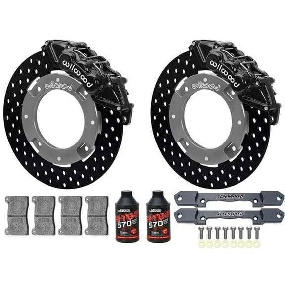 Wilwood Front UTV Big Brake Kit Combo with Black Calipers, Drilled Rotors & Brake Fluid, For 2019-up Honda Talon 1000
