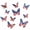 mul, variant on 12pcs Purple 3D Butterfly Wall Decal Valentine's Day Glitter Butterflies Sticker Decoration for Home Gift Wrapping Wedding Anniversary Decor