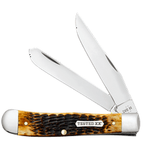 Case XX Knives Trapper Jig Burnt Amber Bone Carbon Steel Pocket Knife