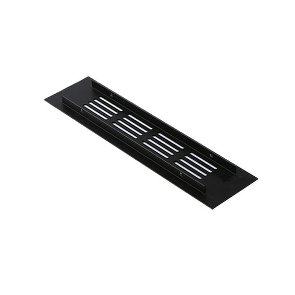 TOP-MAX Aluminum Alloy Rectangular Breathable Grille for Bookcases Closets Cabinets Matte Black (150mm/5.90inch)