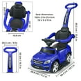 thumbnail image 3 of VOLTZ TOYS Push Car for Kids, Mercedes-Benz AMG GL63 4-in-1 Push Car, Foot to Floor Pedal Car with Detachable Push Bar, Leather Seat, Foot Rest, LED Lighting, MP3 and Foldable Rocking Rails (Blue), 3 of 7