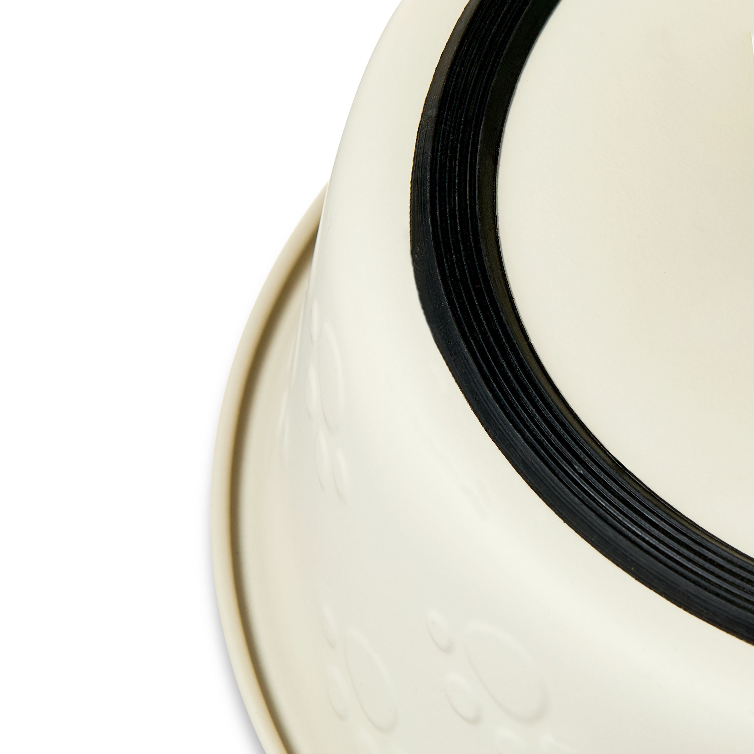 Vibrant Life Large Stainless Steel Embossed Dog Bowl, Off-White Paws