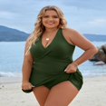 thumbnail image 3 of OUSITAID Women Plus Size Swimsuit One Piece Tummy Control Bathing Suits Swim Suits  (4XL  Black Green), 3 of 8