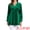 Dark Green, variant on Women's Velvet Top V Neck Long Sleeves Loose Blouse XL Black