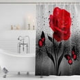 thumbnail image 3 of Valentine's Day Shower Curtain, Waterproof Shower Curtains for Bathroom, Red Rose Floral Watercolor Butterfly Flowers Washable Fabric Bathtub Curtain Set Bath Decor with 12 Hooks Extra Long 72"x96", 3 of 8