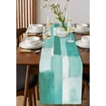 thumbnail image 2 of Table Runners 72 Inches Long Dress Scarves, Green Geometric Farmhouse Kitchen/Dining Table Runner, Coffee Tablerunners, Watercolor Ombre Modern Abstract Art 13x72 Inch, 2 of 7