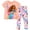 Pink / multicolor, variant on Princess Belle Floral Toddler Girls Peplum T-Shirt and Capri Leggings Outfit Set Belle Yellow 4T