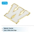 thumbnail image 3 of Chenille Letters W Patches 4-1/2 Inch Iron on Letters W Patches Golden Glitter for Clothing, Pack of 3(White), 3 of 6