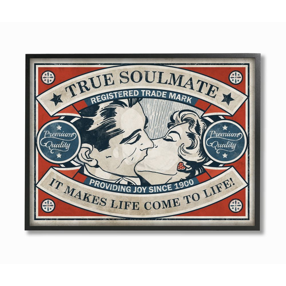 Stupell Industries True Soulmate Vintage Comic Book Design Framed Wall Art by Ester Kay
