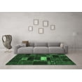 thumbnail image 3 of Ahgly Company Indoor Round Oriental Emerald Green Modern Area Rugs, 6' Round, 3 of 4