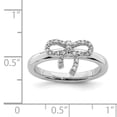 thumbnail image 5 of 925 Sterling Silver Stackable Expressions Bow Diamond Ring Size: 9; for Adults and Teens; for Women and Men, 5 of 5